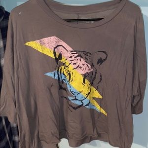 Cute Graphic Tiger Crop Top XXL